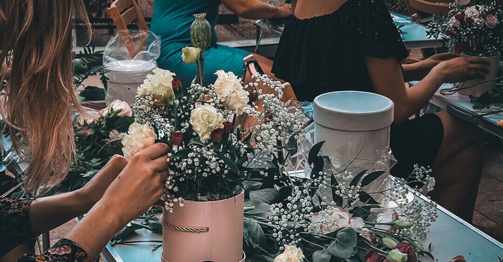 centros de flores artificiales