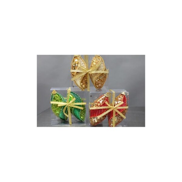 0069OLV3_0 BOLAS NAVIDAD OVALADAS X 2, ALT 9 CM - Imagen 1