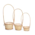SET 3 CESTAS REDONDAS CON ASA, PLASTICO INTERIOR - Imagen 2