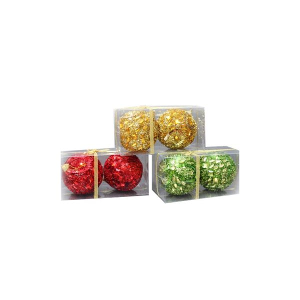 BOLAS DE NAVIDAD X 2,  ALT 9 CM - Imagen 1