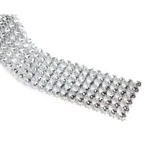 CINTA FITA STRASS PLATA 4CM X 2.3M