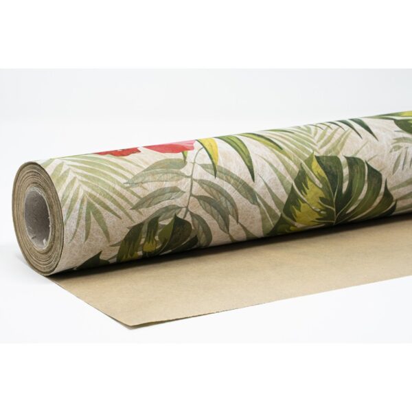 BOBINA PAPEL FIBRA HOJAS EXOTICO 75CM - Imagen 1