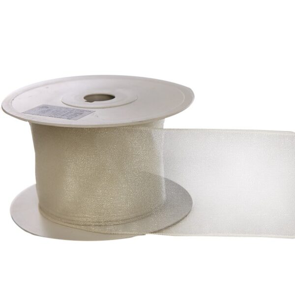 CINTA ORGANZA CON ALAMBRE 70MM X 10M - Imagen 1