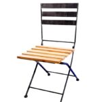 SILLA ACERO Y MADERA 82CM - Imagen 2