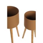 SET 2 MACETEROS MADERA Y ZINC 66CM - Imagen 3