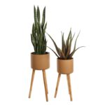 SET 2 MACETEROS MADERA Y ZINC 66CM - Imagen 4