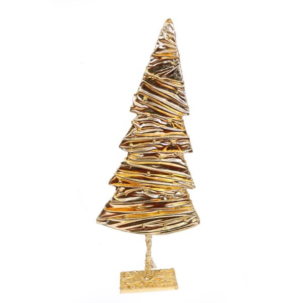 ARBOL NAVIDAD TELA DORADA 90CM - Imagen 1