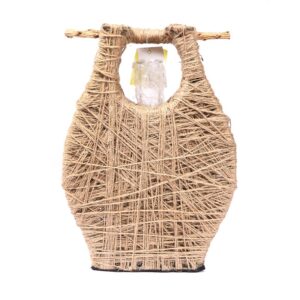 JARRON JUTE CON CRISTAL ALT 28 14CMX8CM