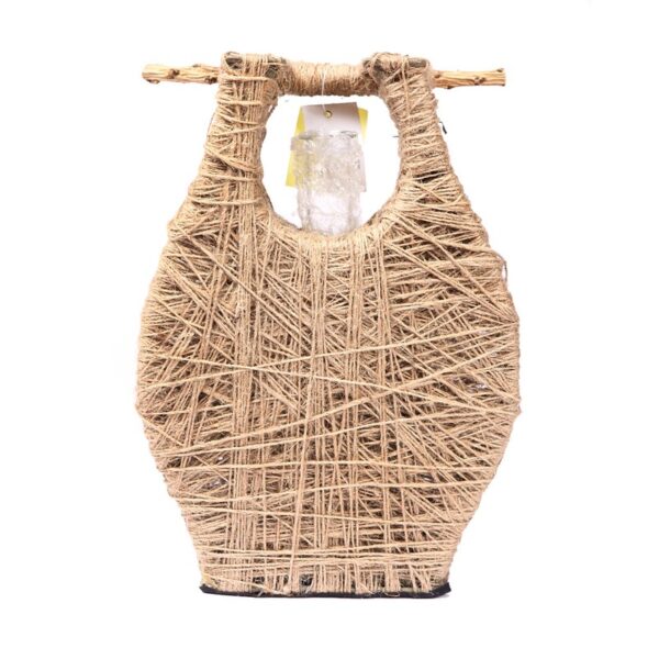 JARRON JUTE CON CRISTAL ALT 28 14CMX8CM - Imagen 1