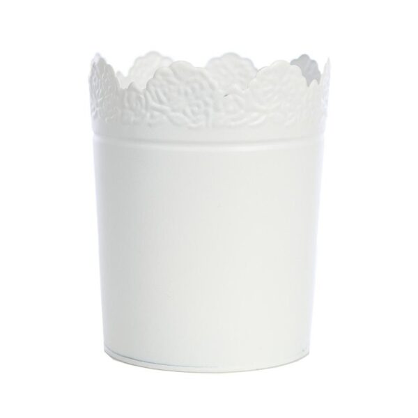 71600_0 MACETA DE ZINC LACADA BLANCA Ø12.5CM ALT. 15CM - Imagen 1