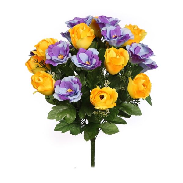 RAMO ROSAS Y LISIANTHUS ARTIFICIAL 48CM - Imagen 1