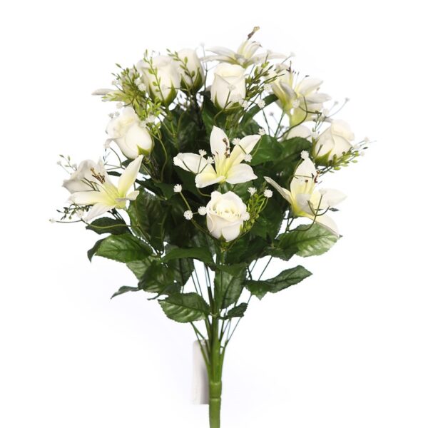RAMO ROSAS Y LILIUMS ARTIFICIAL  52CM - Imagen 1