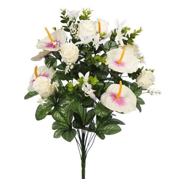 RAMO ROSAS Y ANTURIUM ARTIFICIAL - Imagen 1