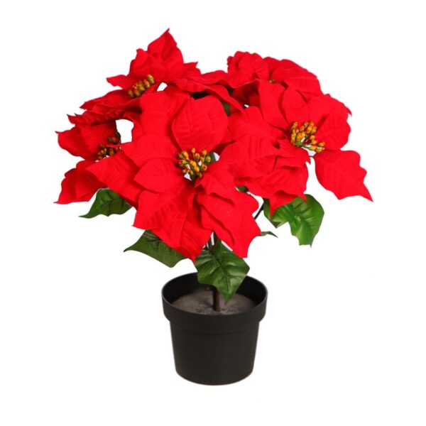 MACETA DE POINSETTIA ARTIFICIAL 48CM - Imagen 3