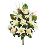 RAMO FRONTAL ROSAS Y LILYS 54 CM