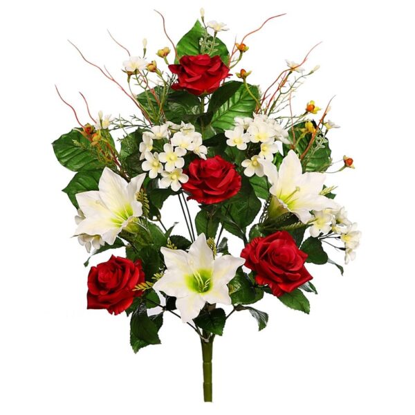 RAMO FRONTAL ROSAS Y LILYS 54 CM - Imagen 2
