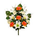 RAMO FRONTAL ROSAS Y LILYS 54 CM - Imagen 3