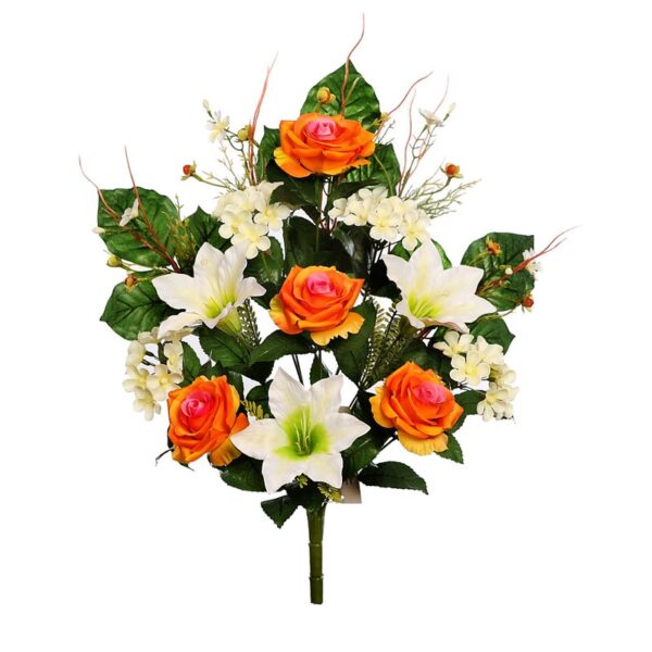 RAMO FRONTAL ROSAS Y LILYS 54 CM - Imagen 3