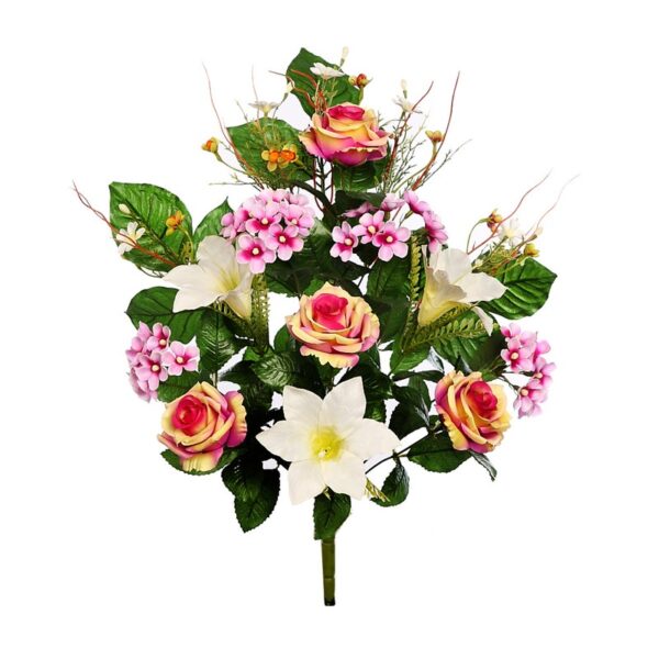 RAMO FRONTAL ROSAS Y LILYS 54 CM - Imagen 4