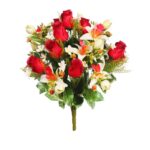 RAMO DE ROSAS Y ORQUIDEAS ARTIFICIAL 38CM - Imagen 4