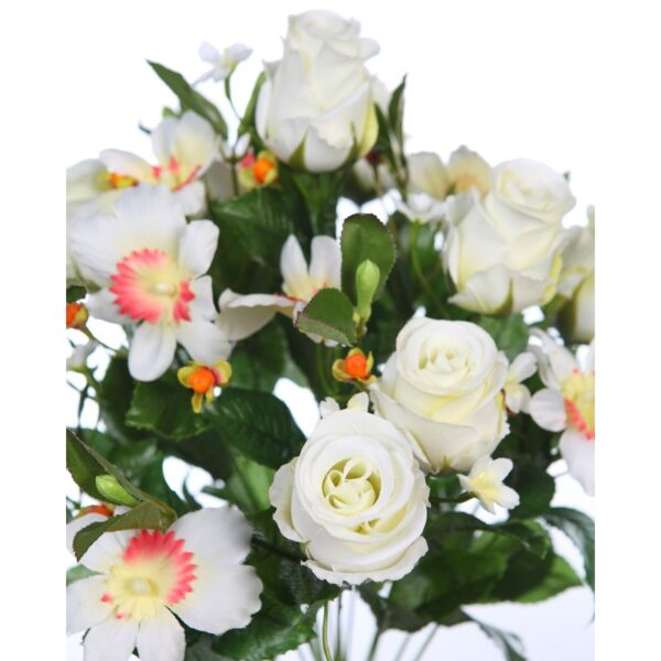 RAMO ROSAS Y ORQUIDEAS ARTIFICIAL 50CM - Imagen 2