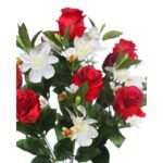 RAMO ROSAS Y ORQUIDEAS ARTIFICIAL 50CM - Imagen 4