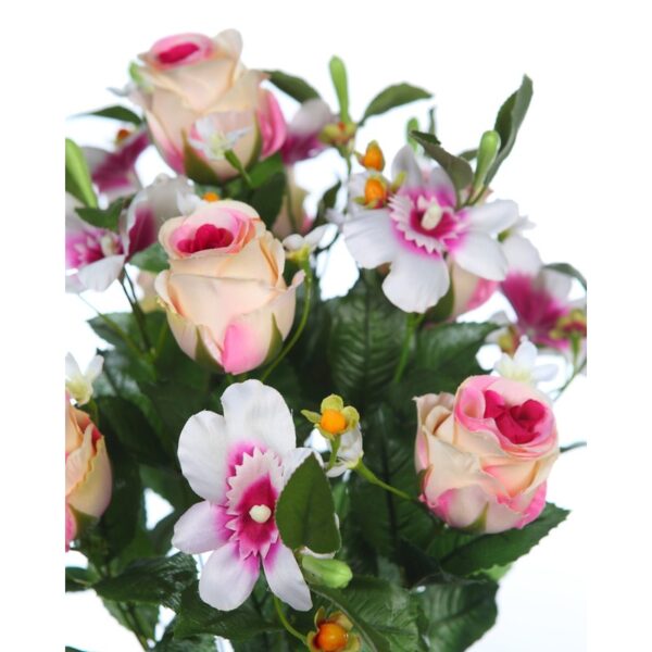 RAMO ROSAS Y ORQUIDEAS ARTIFICIAL 50CM - Imagen 8
