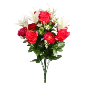 RAMO LILYS Y ROSAS ARTIFICIAL 57CM