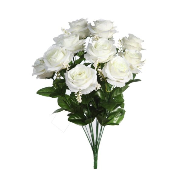 BOUQUET ROSAS Y GYPSOFILA ARTIFICIAL 55CM - Imagen 1