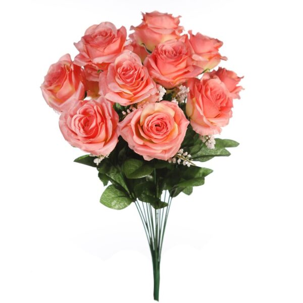 BOUQUET ROSAS Y GYPSOFILA ARTIFICIAL 55CM - Imagen 5