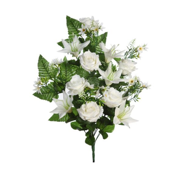 AD0798.02_0 BOUQUET ROSAS Y LILYS ARTIFICIAL 62CM - Imagen 1