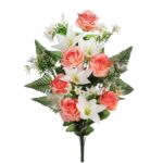 BOUQUET ROSAS Y LILYS ARTIFICIAL 62CM - Imagen 5