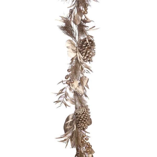 GUIRNALDA PINO Y PIÑAS PLATA ARTIFICIAL 170CM - Imagen 2