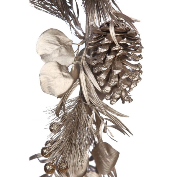 GUIRNALDA PINO Y PIÑAS PLATA ARTIFICIAL 170CM - Imagen 3