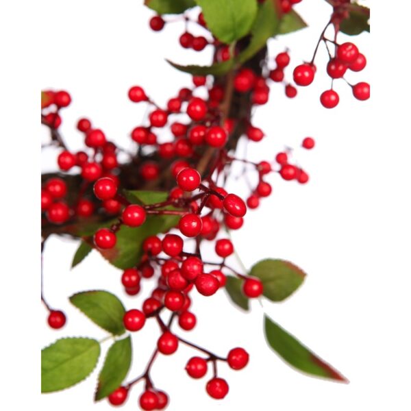 CORONA HOJAS Y BERRIES ARTIFICIAL Ø 28CM - Imagen 2