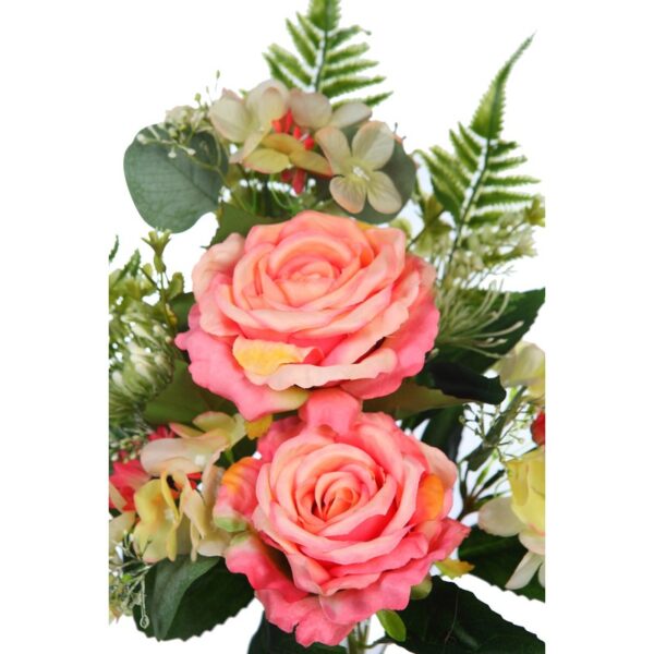 RAMO ROSAS Y HELECHO ARTIFICIAL 46CM - Imagen 2