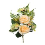 RAMO ROSAS Y HELECHO ARTIFICIAL 46CM - Imagen 5