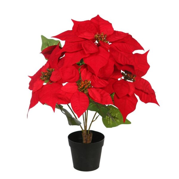 POINSETTIA X5 EN MACETA ARTIFICIAL 40CM - Imagen 1
