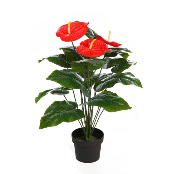 ANTHURIUM ARTIFICIAL EN MACETA 65CM - Imagen 1