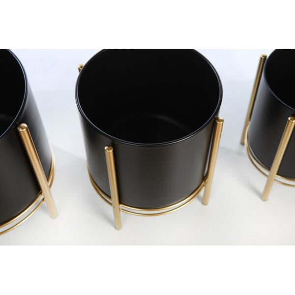 SET 3 MACETEROS CON PIE METALICO 30CM - Imagen 3