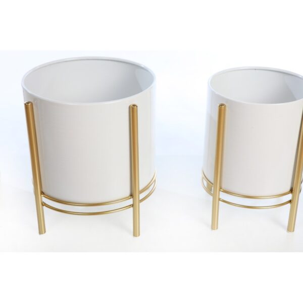 SET 3 MACETEROS CON PIE METALICO 30CM - Imagen 5