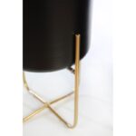 SET 3 MACETEROS METAL PIE DORADO 55CM - Imagen 2