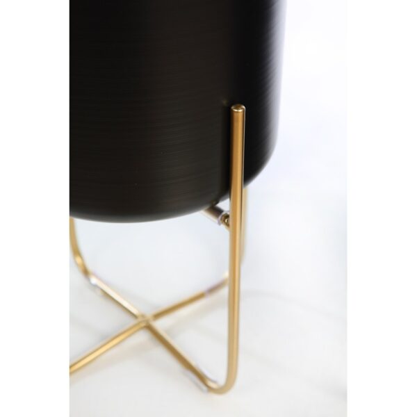 SET 3 MACETEROS METAL PIE DORADO 55CM - Imagen 2