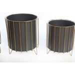 SET 3 MACETEROS PIE DORADO 33CM - Imagen 2