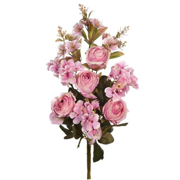 RAMO ROSAS Y HORTENSIAS ARTIFICIAL 47CM - Imagen 3