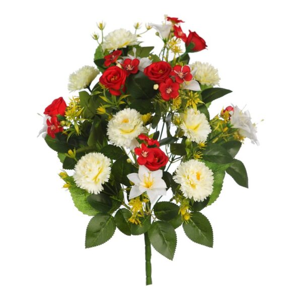 RAMO DE UNA CARA CLAVEL Y LILY ARITIFICIAL  50CM - Imagen 3