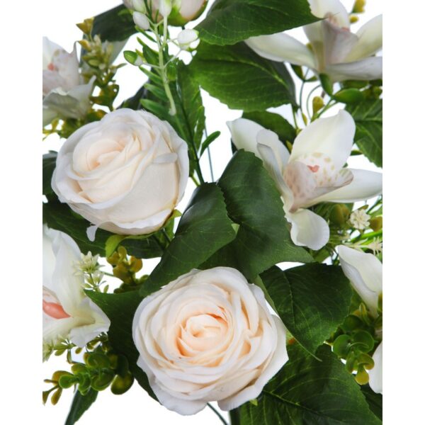 RAMO CYMBIDIUM Y ROSAS ARTIFICIAL 46CM - Imagen 2
