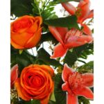 RAMO CYMBIDIUM Y ROSAS ARTIFICIAL 46CM - Imagen 6