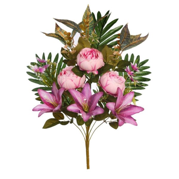RAMO LILIS Y PEONIAS ARTIFICIAL 55CM - Imagen 7