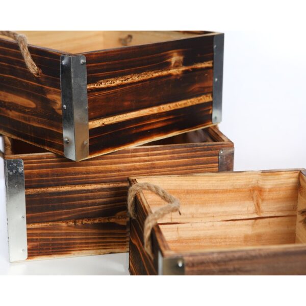 CAJA MADERA RUSTICA X 3 - Imagen 2